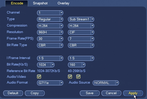 Dahua dvr audio store setting